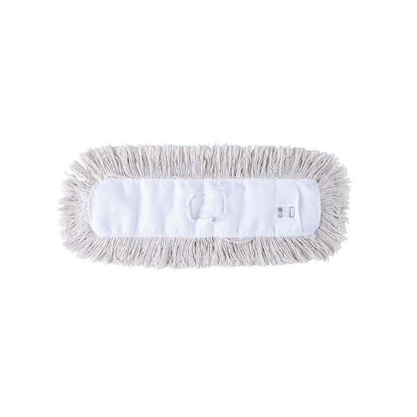 Trapo para polvo Rubbermaid Commercial 24 pulgadas, Conexión Deslizante, Extremo Cortado, Blanco, Algodón, FGK15300WH00 - FGK15300WH00