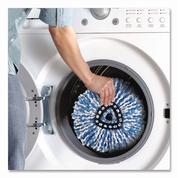 Recarga O-Cedar Rinse Clean, Microfibra, Tamaño Personalizado para Sistema de Trapeador Rinse Clean, Azul/Blanco, 12PK - 172092CT