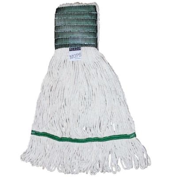 Trapo de trapeador Emsco Group Medium 4-Ply de mezcla de rayón con extremo en bucle y banda - 6520