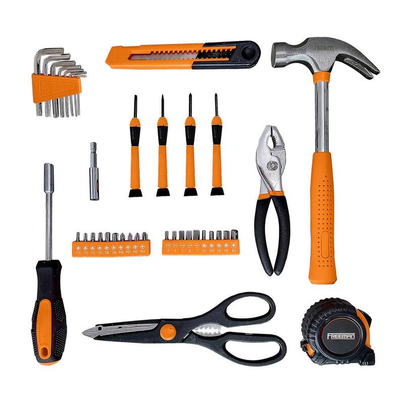 Kit de herramientas manuales Freeman con estuche de almacenamiento (39 piezas) - P39PCHTK