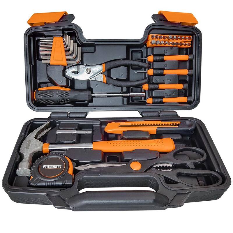 Kit de herramientas manuales Freeman con estuche de almacenamiento (39 piezas) - P39PCHTK