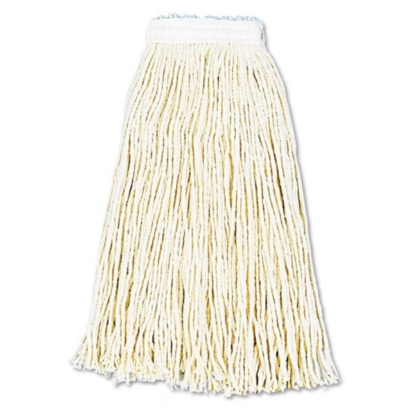 Pinpoint BWK 16 oz Cabezas de trapeador húmedo de extremo cortado premium - Blanco, Algodón, 12 piezas - PI2491547