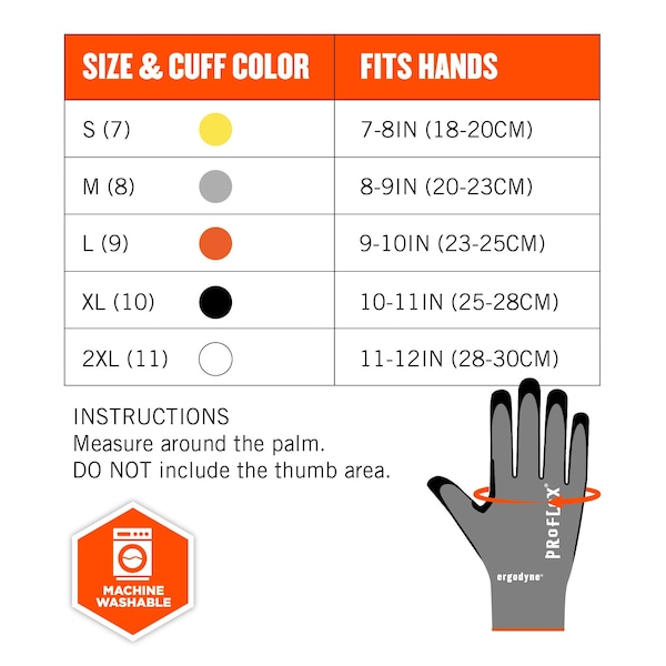 ProFlex por Ergodyne ANSI A7 Guantes recubiertos de nitrilo CR, color gris, talla M - 7072