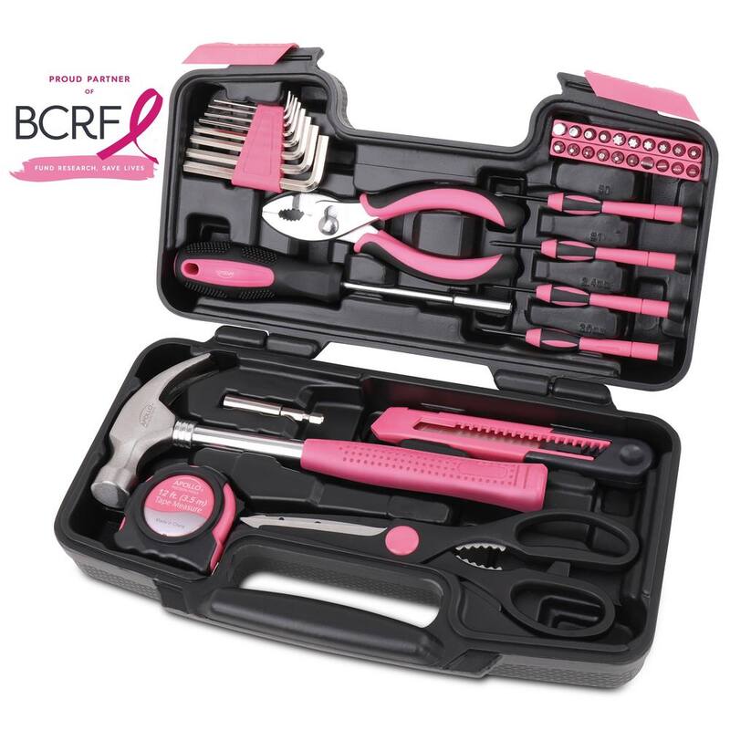 Juego de herramientas generales Apollo en color rosa (39 piezas) - DT9706P