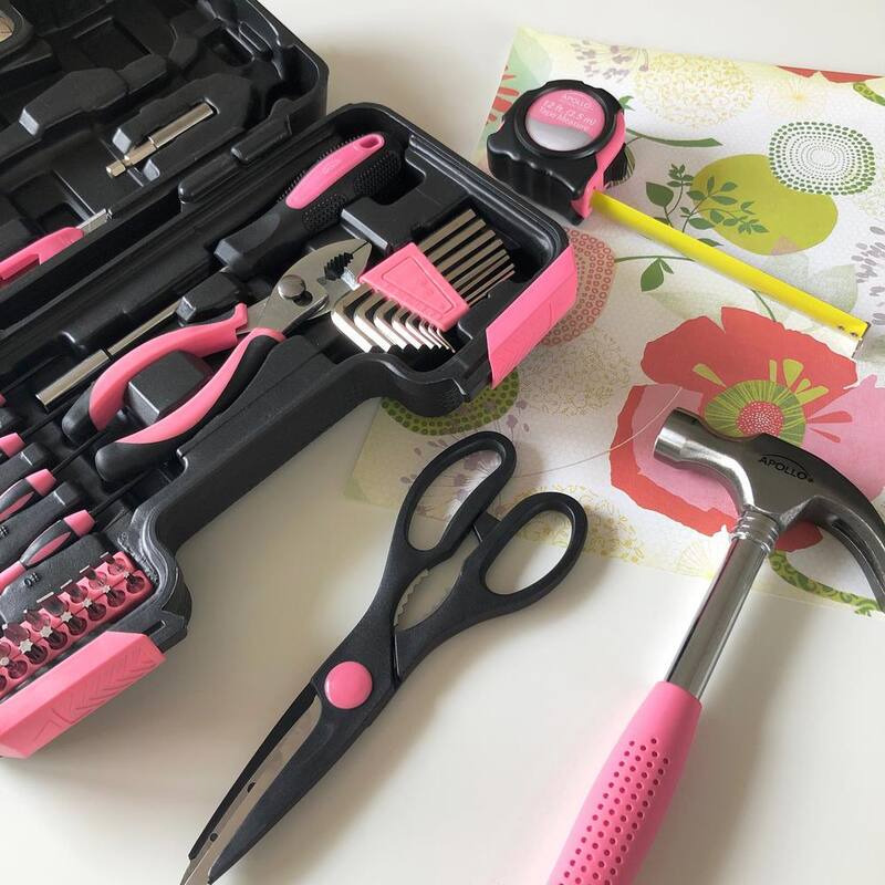 Juego de herramientas generales Apollo en color rosa (39 piezas) - DT9706P