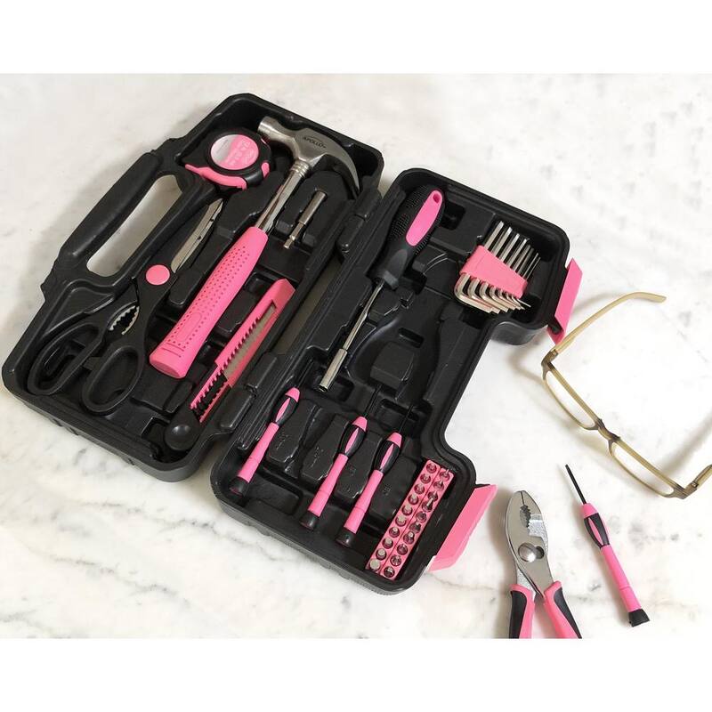 Juego de herramientas generales Apollo en color rosa (39 piezas) - DT9706P