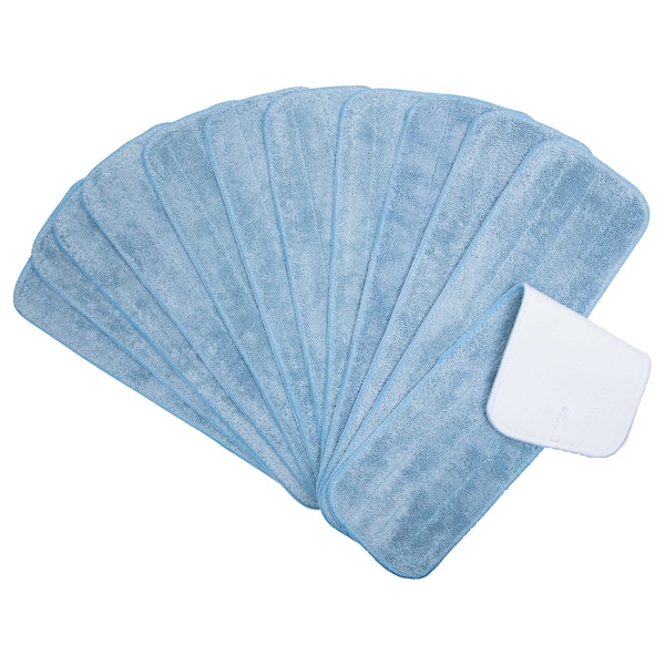 Trapeador plano húmedo de microfibra Monarch Brands - 18 pulgadas, azul, 120 unidades - M830018B-CS