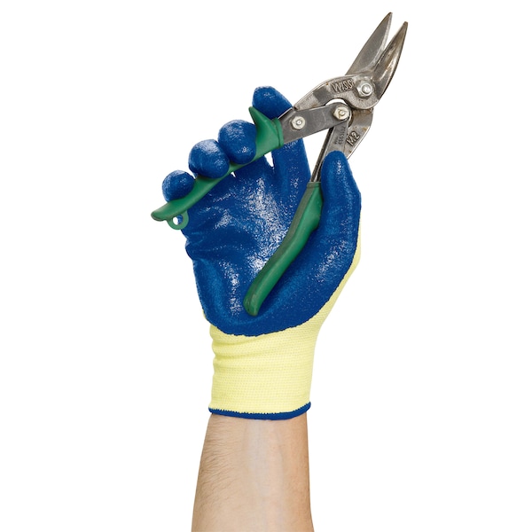 Guantes recubiertos Kleenguard, Nivel de corte A2, 15 ga, Azul/Amarillo, XS - 47105