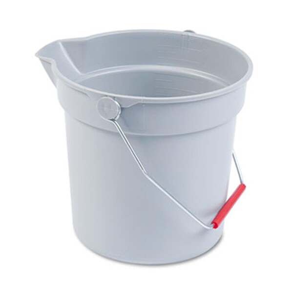 Cubeta de plástico utilitaria Rcp Brute de 10 cuartos 10-1/2 pulgadas de diámetro x 10-1/4 pulgadas de altura, color gris - 296300GY