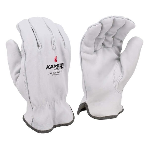 Guantes de piel Radians Kamori con forro de aramida, corte A4, 1 par, blanco, S - RWG52S