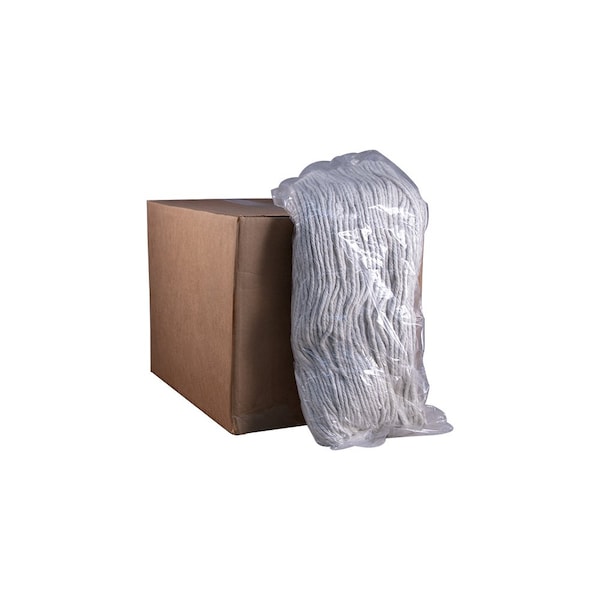 Trapo trapeador húmedo Performance Plus de 4 capas, 32 oz de peso seco, corte final, blanco, algodón, paquete de 12, P09007 - P09007