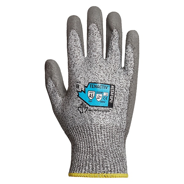 Guante recubierto resistente a cortes Superior Glove, Nivel de corte A5, 13 ga, gris, 12 - STAFGPU-12