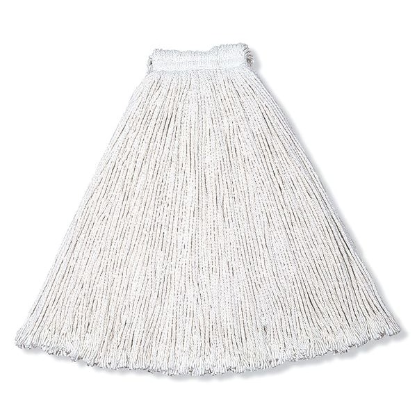 Trapeador Húmedo de Hilo de 1 pulgada Rubbermaid Commercial, Peso Seco de 20 oz, Conexión Deslizable, Terminación Cortada, Blanco, Rayón, Paquete de 12, FGV41800WH00 - FGV41800WH00