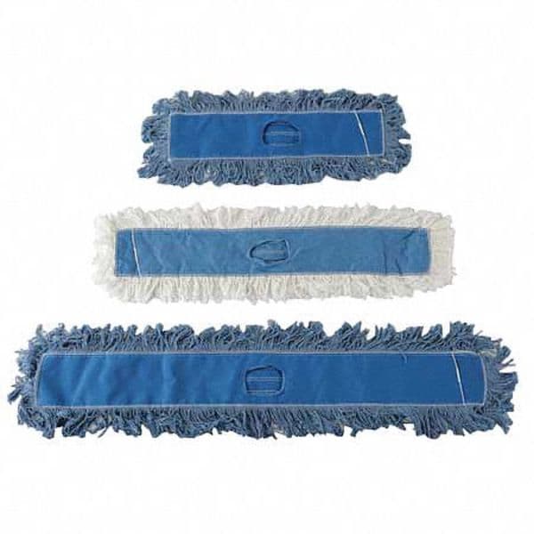 Mopa de Polvo Plano de 36 pulgadas de Rubbermaid Commercial, Conexión deslizable, Corte final, Azul, Algodón - FGK15500BL00