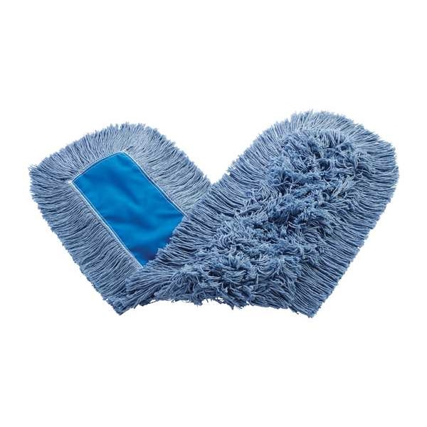 Mopa de Polvo Plano de 36 pulgadas de Rubbermaid Commercial, Conexión deslizable, Corte final, Azul, Algodón - FGK15500BL00