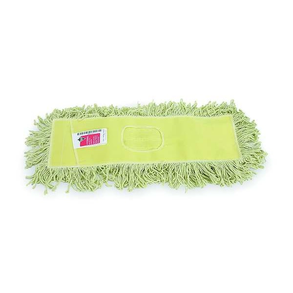 Trapeador de polvo Tough Guy de 48 pulgadas de largo, peso seco de 31 onzas, conexión de lengüetas/bolsillos, extremo en bucle, amarillo, algodón/poliéster - 1TZC3