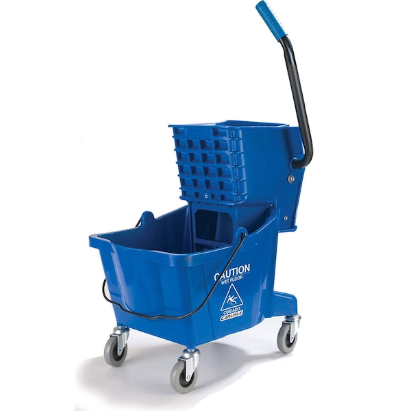 Cubeta de trapeador y escurridor combinado Carlisle Foodservice, azul, plástico - 3690814