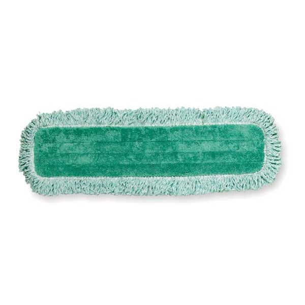 Trapo de Polvo Rubbermaid Commercial de 24 pulgadas, Conexión de Gancho y Lazo, Extremo de Flecos, Verde, Microfibra - FGQ42600GR00