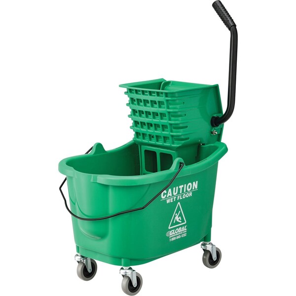 Combinación de Cubeta y Escurridor de Trapeador Industrial Global, Verde, de Plástico - 260594GN