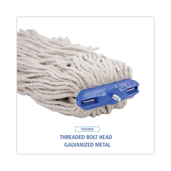 Trapo de piso de hilo cortado Boardwalk, blanco, algodón, paquete de 12, BWK724CCT - BWK724CCT