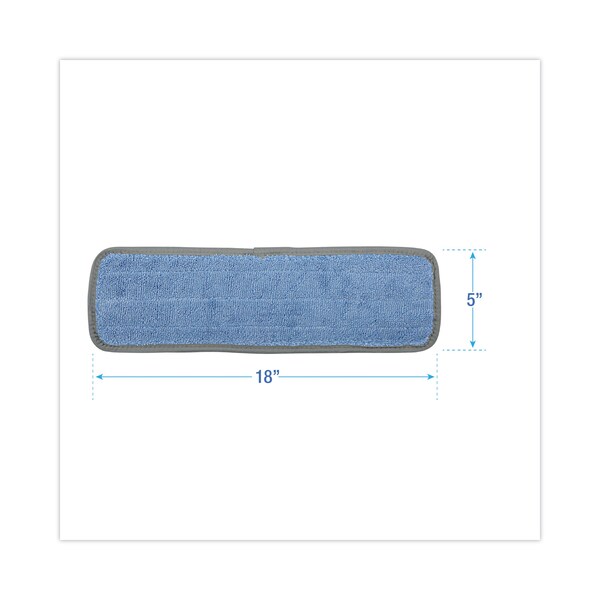 Trapo para trapear Boardwalk de 18 pulgadas x 5 pulgadas, conexión de gancho y bucle, azul, microfibra, paquete de 12 - BWKMFM185BCFDZ