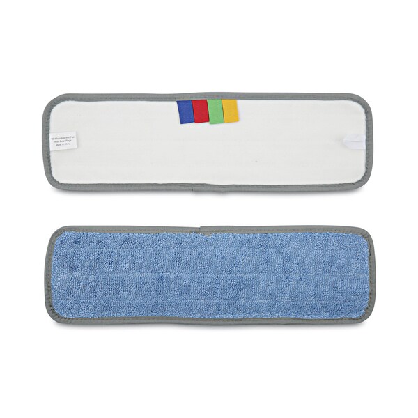 Trapo para trapear Boardwalk de 18 pulgadas x 5 pulgadas, conexión de gancho y bucle, azul, microfibra, paquete de 12 - BWKMFM185BCFDZ