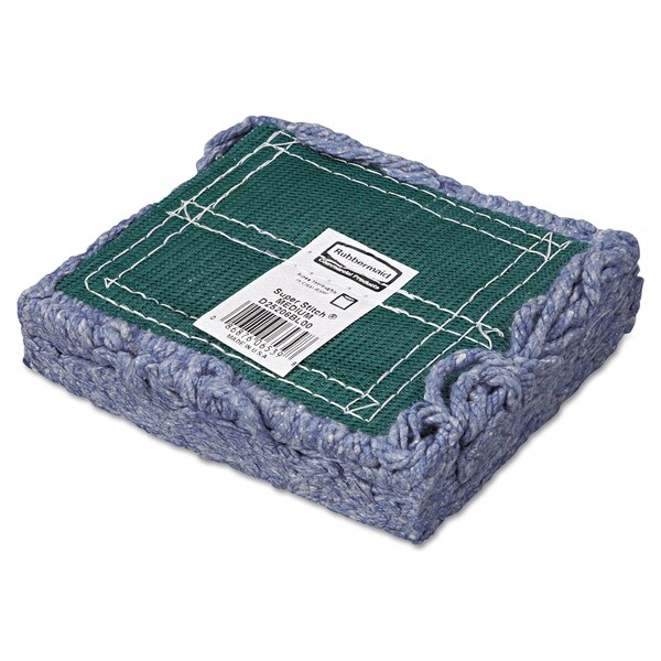 Trapeador Húmedo de 5 pulgadas con bucle de extremo de Rubbermaid Commercial, Azul, Algodón/Sintético, Paquete de 6, FGD25206BL00 - FGD25206BL00