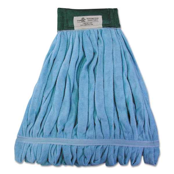 Cabezas de trapeador húmedo de microfibra de extremo bucle Boardwalk, tamaño grande, azules, paquete de 12 - BWKMWTLBCT