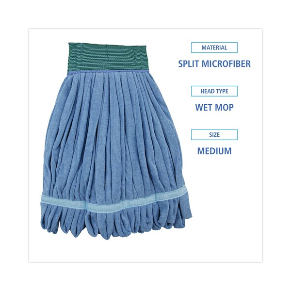 Mopa húmeda de bucle mediano Boardwalk, color azul, de microfibra, paquete de 12, BWKMWTMBCT - BWKMWTMBCT