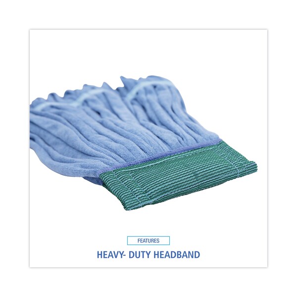 Mopa húmeda de bucle mediano Boardwalk, color azul, de microfibra, paquete de 12, BWKMWTMBCT - BWKMWTMBCT