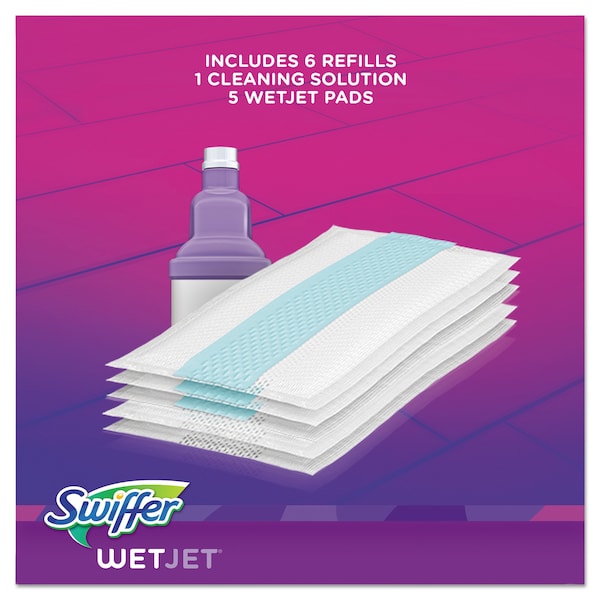 Kit de inicio para trapeador Swiffer Wetjet Mop de 46 pulgadas, blanco, paño - 92811KT
