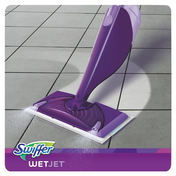 Kit de inicio para trapeador Swiffer Wetjet Mop de 46 pulgadas, blanco, paño - 92811KT