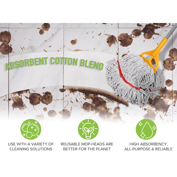Cabeza y Cola de Banda de 1 pulgada de 16oz para Trapeador de Algodón Rojo de Alpine Industries - ALP301-01-1R