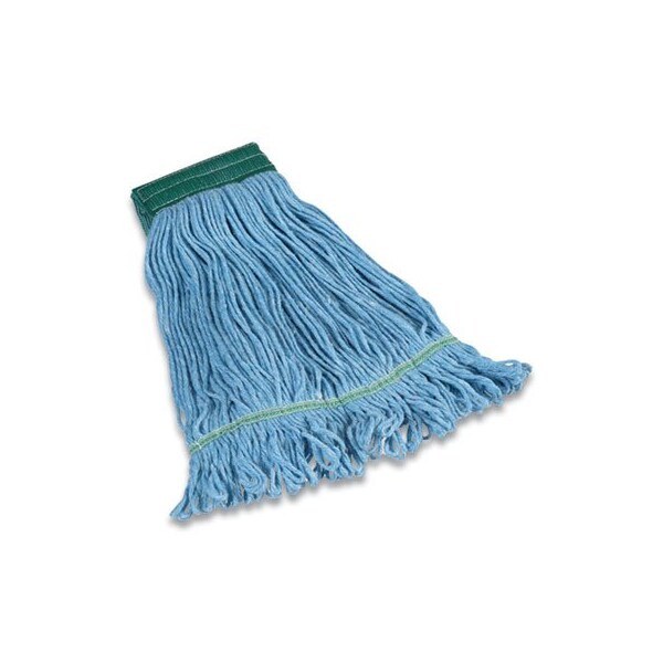Cabezal de trapeador húmedo Coastwide LOOPED-END, mezcla de algodón/rayón/poliéster, tamaño mediano, banda para la cabeza de 5 pulgadas, color azul - 24420783
