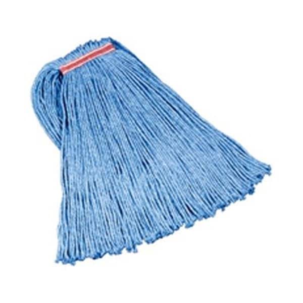 Cabezal de trapeador Rubbermaid Commercial Products RC de 20 oz. de Mezcla de Algodón y Rayón para usar en casa - Azul - 1 pulgada - EA2959149