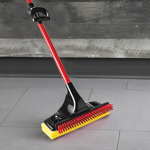 Trapo trapeador Libman Big Gator de The Libman Co, marco de 11 pulgadas de ancho, 55-7/8 pulgadas de longitud total, cabeza de trapeador de esponja, sistema de ajuste rápido, mango de acero - 3958