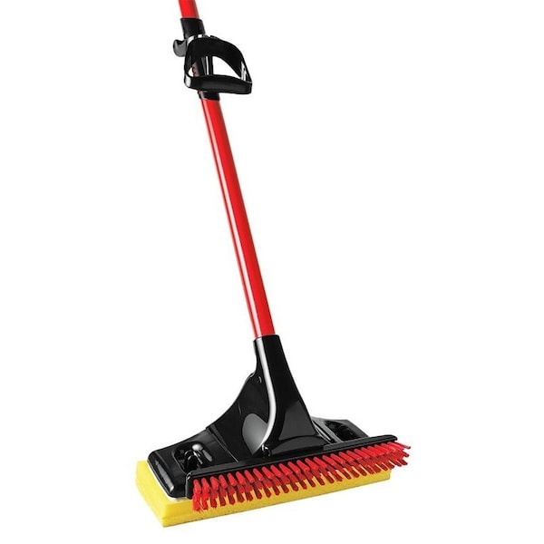 Trapo trapeador Libman Big Gator de The Libman Co, marco de 11 pulgadas de ancho, 55-7/8 pulgadas de longitud total, cabeza de trapeador de esponja, sistema de ajuste rápido, mango de acero - 3958