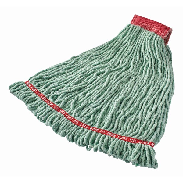 Mopa húmeda con bucle de 5 pulgadas Rubbermaid Commercial, verde, de algodón/sintético, FGA25306GR00 - FGA25306GR00