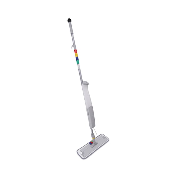 Sistema de trapeador de microfibra sin balde Boardwalk, cabezal de 5 x 18 pulgadas, mango de 59 pulgadas, Azul/Gris - BWKBWMS16MFM
