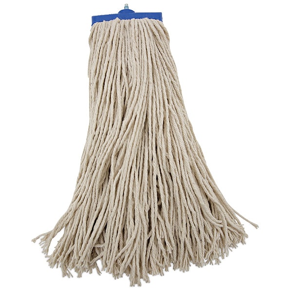 Fregona Plana Unisan de 1.25 pulgadas, Extremo Cortado, Color Blanco, Algodón, Paquete de 12 - UNS 720C