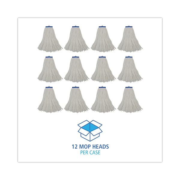 Trapo de Piso Cut-End Wet Mop, Blanco, Rayon, PK12, BWK716RCT - BWK716RCT