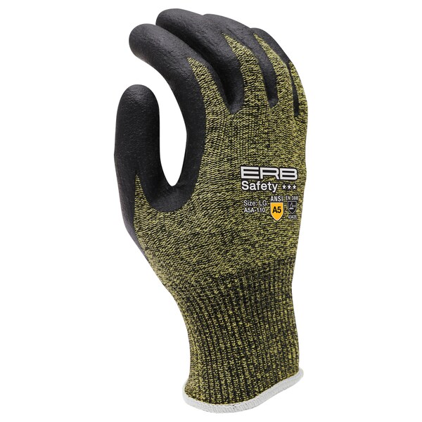 Guante de Aramida con recubrimiento de Nitrilo, Nivel de Corte ANSI A5, Talla XL, PR - 22488 de Erb Safety Republic.