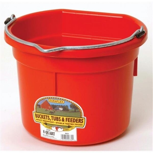Cubo de plástico de espalda plana de Fly Free Zone Inc - Rojo 8 Cuartos - P8FBREDA - FL198579