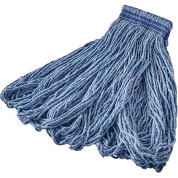 Trapeador húmedo universal de cabeza Totalturf de 24 oz, con banda de cabezal, azul - TO1620930