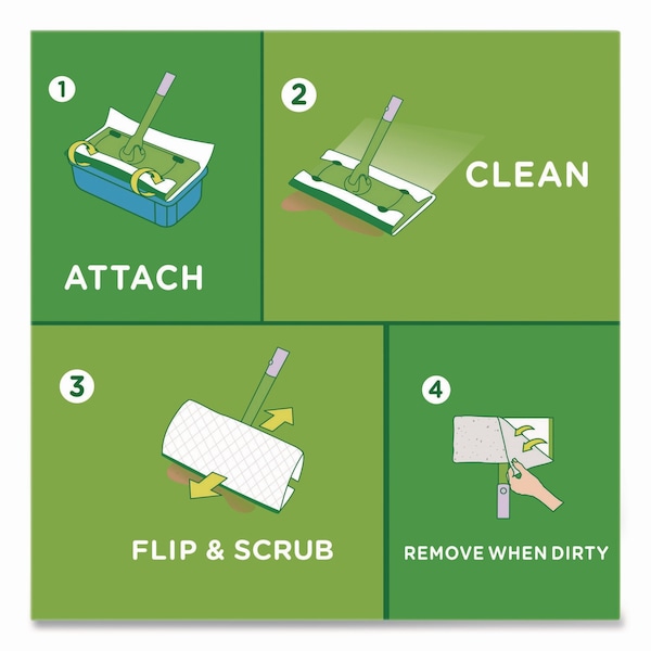 Trapo para trapeador húmedo Swiffer Sweeper TRAP + LOCK, 8 x 10, blanco, aroma a lavanda, paquete de 24 - 15846