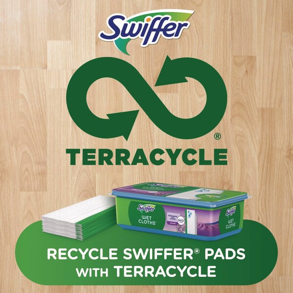Trapo trampa y bloqueo para trapeador húmedo Swiffer Sweeper, 8 x 10, blanco, aroma a lavanda, paquete de 38 - 00743