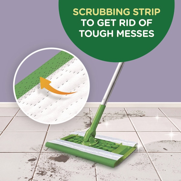 Trapo trampa y bloqueo para trapeador húmedo Swiffer Sweeper, 8 x 10, blanco, aroma a lavanda, paquete de 38 - 00743