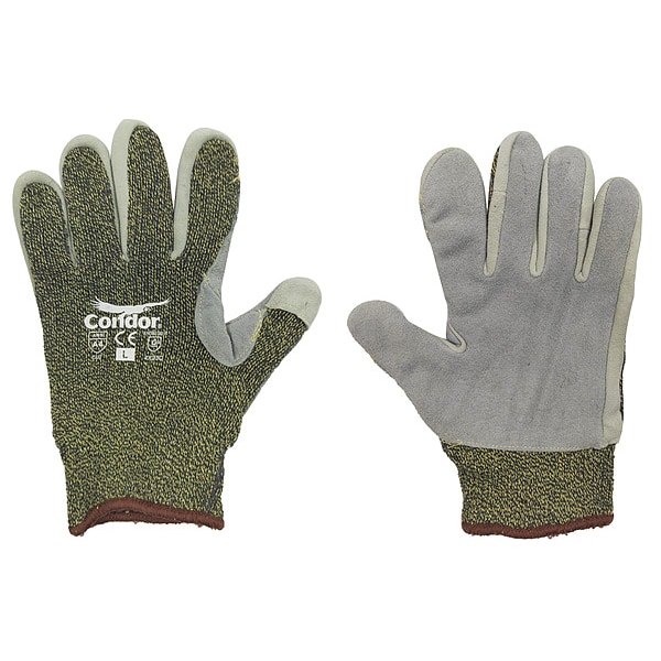 Guantes resistentes al corte Condor, Nivel de corte A4, 10 ga, amarillos, Talla 2XL - 48UR51