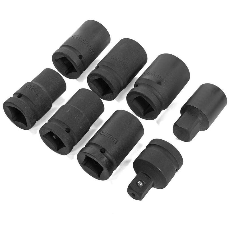 Juego de herramientas XtremepowerUS de multiplicador de torque de 24 mm a 38 mm, pesado 4800 NM de llave con adaptadores y conectores de tuercas de rueda (8 piezas) - 18858-H1
