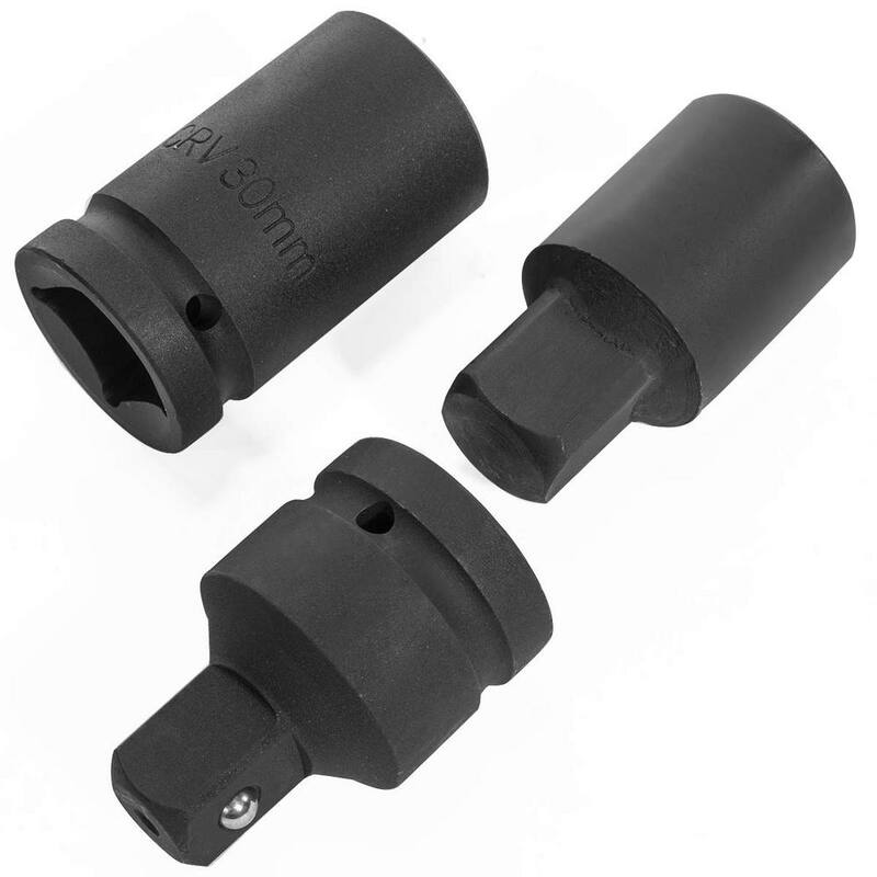 Juego de herramientas XtremepowerUS de multiplicador de torque de 24 mm a 38 mm, pesado 4800 NM de llave con adaptadores y conectores de tuercas de rueda (8 piezas) - 18858-H1